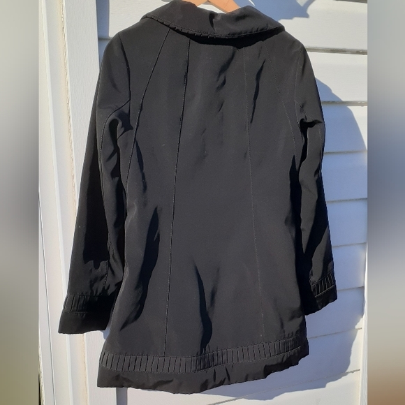 Jones New York M full zip Water Wind Resistant black fully lined Long jacket - Picture 5 of 10